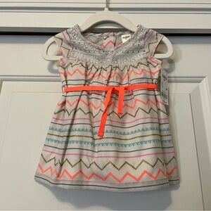 NWT Baby Girls OshKosh 6 Months B’Gosh Cotton Dress Bright Colors Stripes Casual